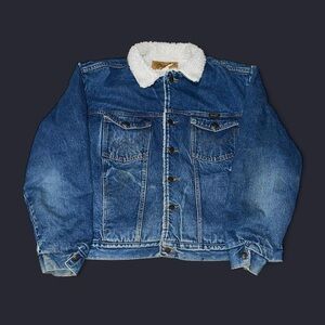 Vintage Wrangler Sherpa Lined Western Denim Jacket